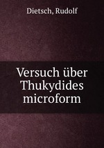 Versuch ber Thukydides microform