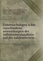 Untersuchungen uber verschiedene anwendungen der infinitesimalanalysis auf die zahlentheorie