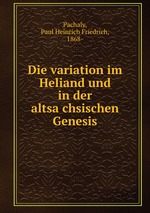 Die variation im Heliand und in der altsachsischen Genesis