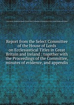 Report from the Select Committee of the House of Lords on Ecclesiastical Titles in Great Britain and Ireland : together with the Proceedings of the Committee, minutes of evidence, and appendix