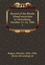 Record of the Rhode Island excursion to Gettysburg, October 11-16, 1886. 1