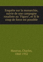 Enqute sur la monarchie, suivie de une campagne royaliste au "Figaro", et Si le coup de force est possible
