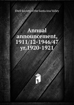 Annual announcement, 1911/12-1946/47. yr.1920-1921
