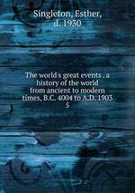 The world`s great events . a history of the world from ancient to modern times, B.C. 4004 to A.D. 1903. 5