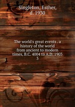 The world`s great events . a history of the world from ancient to modern times, B.C. 4004 to A.D. 1903. 3