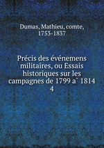 Precis des evenemens militaires, ou Essais historiques sur les campagnes de 1799 a 1814. 4