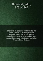 The book of religions; comprising the views, creeds . of all the principal religious sects . particularly of all Christian denominations . to which are added church and missionary statistics . biographical sketches