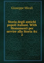 Storia degli antichi popoli italiani. With Monumenti per servire alla Storia &c. 2