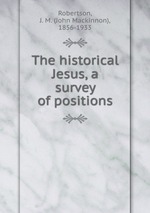 The historical Jesus, a survey of positions