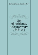 List of residents. title may vary. 1949- w.1