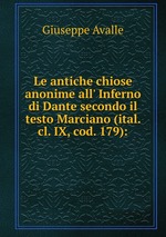 Le antiche chiose anonime all` Inferno di Dante secondo il testo Marciano (ital. cl. IX, cod. 179):