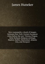 New cosmopolis; a book of images. Intimate New York. Certain European cities before the war: Vienna, Prague, little Holland, Belgium etchings, Madrid, Dublin, Marienbad. Atlantic City, and Newport