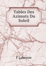 Tables Des Azimuts Du Soleil