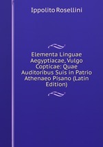 Elementa Linguae Aegyptiacae, Vulgo Copticae: Quae Auditoribus Suis in Patrio Athenaeo Pisano (Latin Edition)