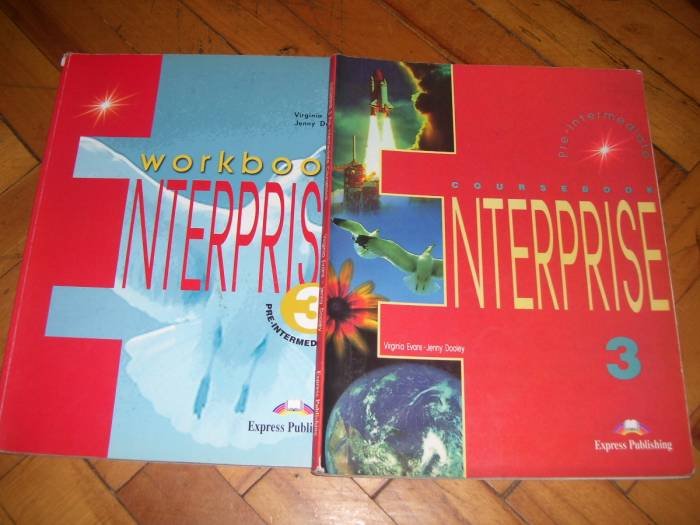 Enterprise 3 students book + workbook + coursebook ( pre-intermidiate level)