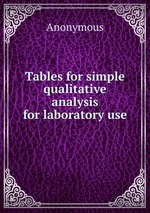 Tables for simple qualitative analysis for laboratory use