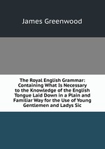 The Royal English Grammar: Containing What Is Necessary to the Knowledge of the English Tongue Laid Down in a Plain and Familiar Way for the Use of Young Gentlemen and Ladys Sic