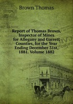 Report of Thomas Brown, Inspector of Mines for Allegany and Garrett Counties, for the Year Ending December 31st, 1881. Volume 1882