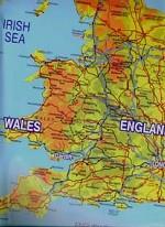 Карта Великобритании на английском языке