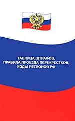 Таблица штрафов, правила проезда перекрестков, коды регионов РФ в соответствии с изменениями, внесенными Федеральным законом № 21-ФЗ от 21 марта 2005 года
