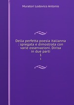 Della perfetta poesia italianna : spiegata e dimostrata con varie osservazioni. Dirisa in due parti. 1