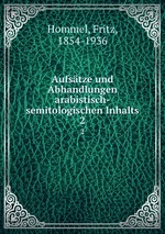 Aufstze und Abhandlungen arabistisch-semitologischen Inhalts. 2