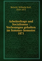 Arbeiterfrage und Socialismus : Vorlesungen gehalten im Sommer-Semester 1871