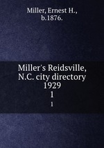 Miller`s Reidsville, N.C. city directory 1929. 1