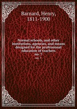 Normal schools, and other institutions, agencies, and means designed for the professional education of teachers. no. 7