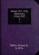 Dunn, N.C. City Directory 1926/1927. 2