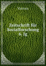 Zeitschrift fr Sozialforschung  6. Jg