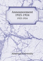 Announcement. 1923-1924