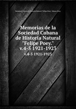 Memorias de la Sociedad Cubana de Historia Natural "Felipe Poey.". v.4-5 1921-1923