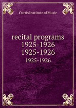 recital programs 1925-1926. 1925-1926