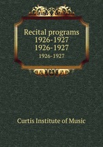Recital programs 1926-1927. 1926-1927