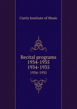 Recital programs 1934-1935. 1934-1935