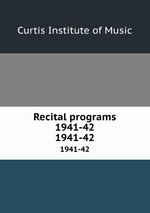 Recital programs 1941-42. 1941-42