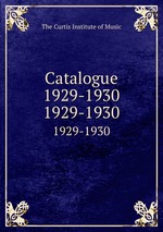 Catalogue 1929-1930. 1929-1930