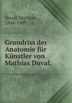 Grundriss der Anatomie fr Knstler von Mathias Duval,