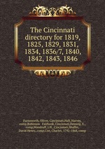 The Cincinnati directory for 1819, 1825, 1829, 1831, 1834, 1836/7, 1840, 1842, 1843, 1846