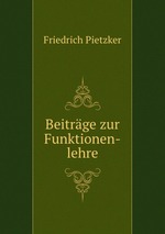 Beitrge zur Funktionen-lehre