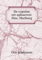 De copulae est aphaeresi: Diss. Marburg