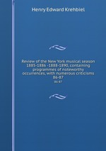Review of the New York musical season 1885-1886 -1888-1890, containing programmes of noteworthy occurrences, with numerous criticisms. 86-87