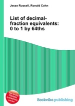 List of decimal-fraction equivalents: 0 to 1 by 64ths