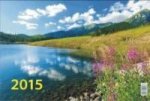 Берег горного озера. Календарь на 2015 год. Настенный трехблочный квартальный календарь с курсором