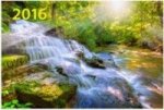 Водопад в лесу. Календарь настенный квартальный трёхблочный на 2016 год