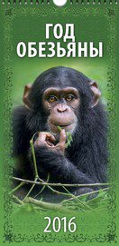 Год обезьяны. Вид 2. Календарь настенный перекидной на ригеле на 2016 год