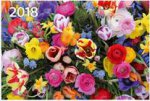 "Цветочная фантазия". Настенный трехблочный квартальный календарь на 2018 год с курсором в индивидуальной упаковке (Европакет)