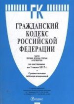 Гражданский кодекс РФ Ч.1,2,3 и 4 (по сост. на 01.06.17)+Сравнительная таблица