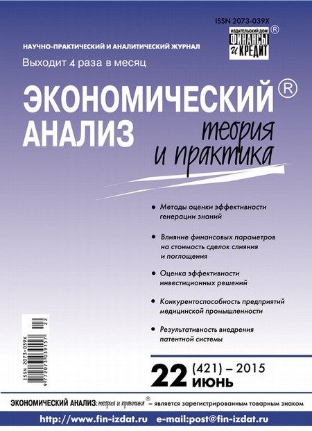 Экономический анализ: теория и практика № 22 (421) 2015